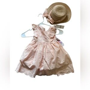 Blueberi Boulevard Pink Ruffle Dress With Hat | 18M NWT